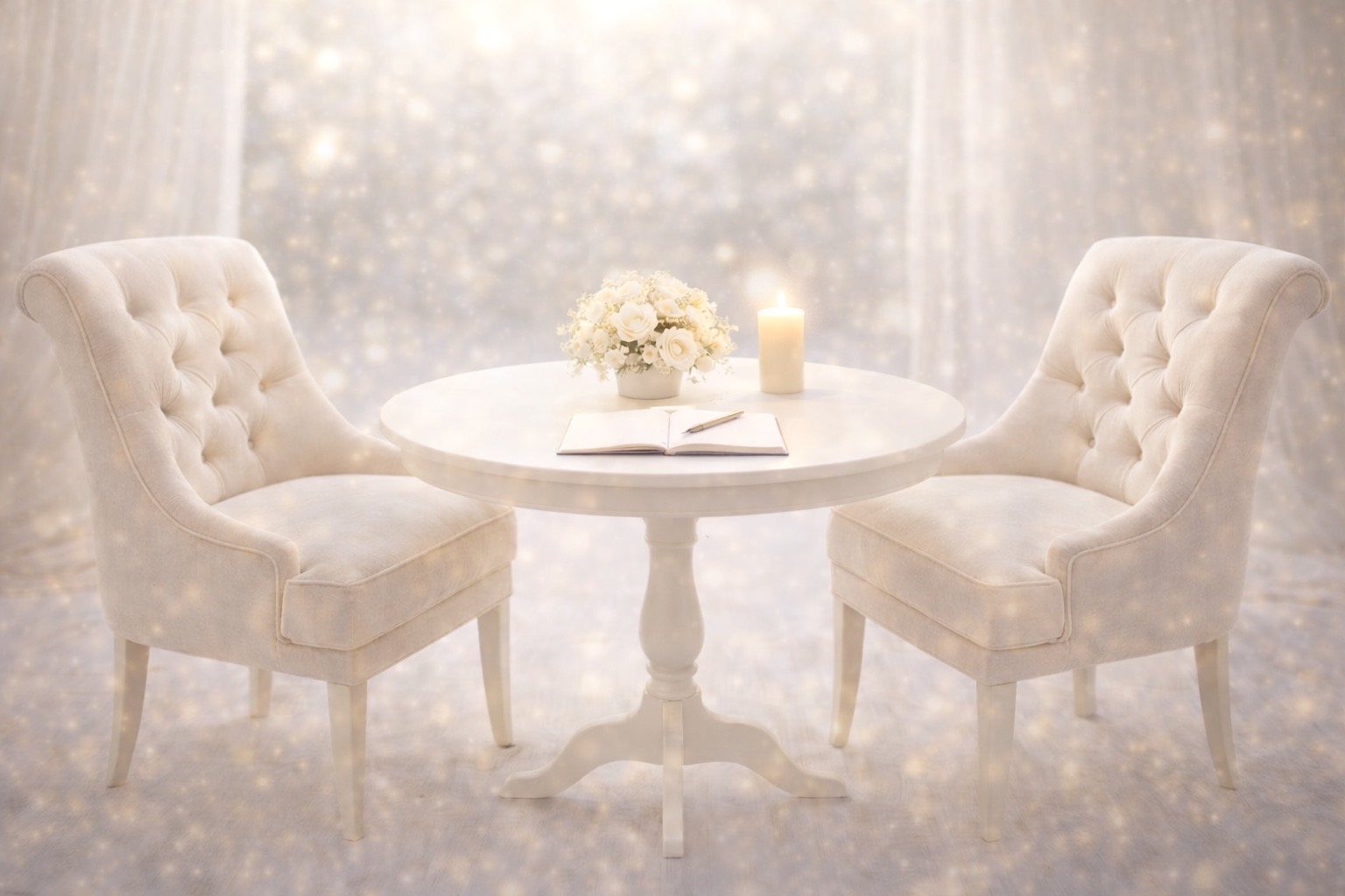 窓辺に差し込む光とフォトフレーム